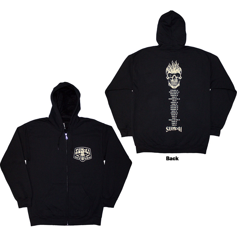 Sum 41 - Tour '24 Pocket Logo & Skull Back Hoodie/trui - Zwart